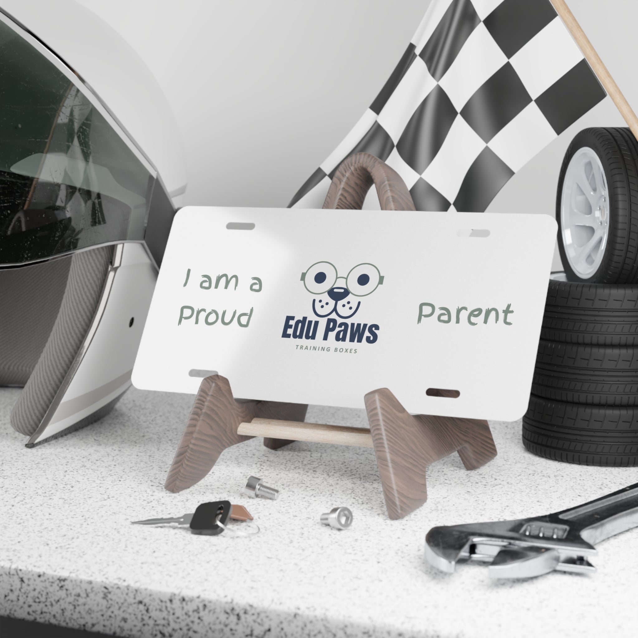 Edu Paws License Plate